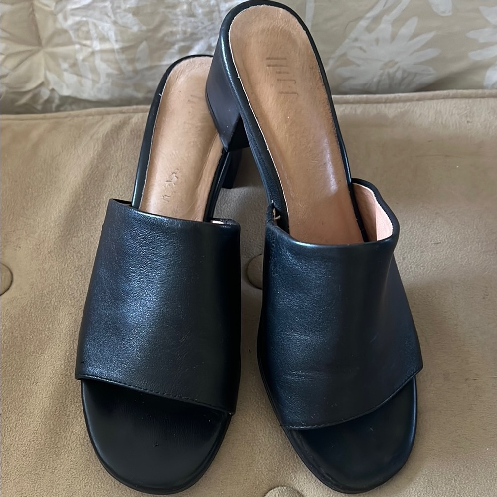 J Jill Black Leather Women's Mules